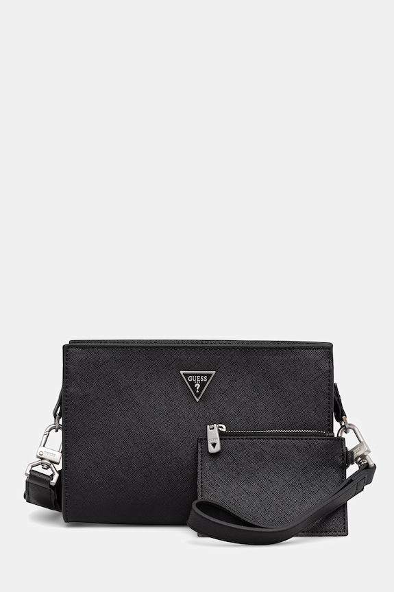 Guess saszetka MILANO nie mieści A4 czarny HMMISA.P6157