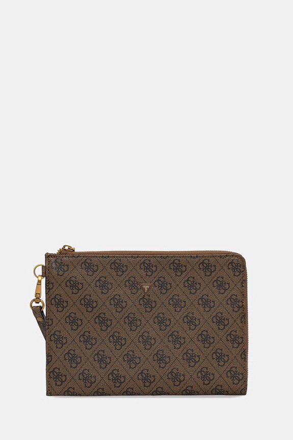 Guess bustina da uomo in similpelle MILANO stampa all-over marrone PMBALO.P5235
