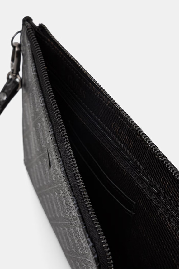 Guess geantă mică pentru bărbați cu imitație de piele MILANO negru PMBALO.P5235