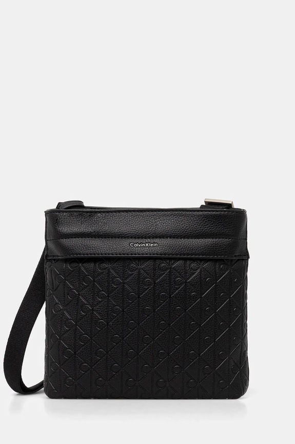 Malá taška Calvin Klein imitácia kože čierna LV04D3229G