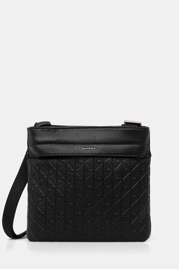 Malá taška Calvin Klein imitácia kože čierna LV04D3229G