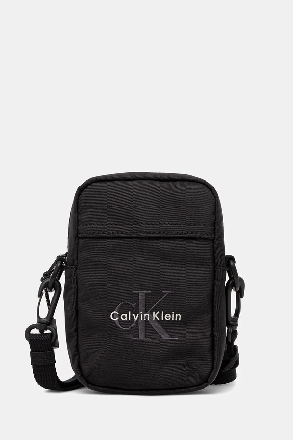 Malá taška Calvin Klein nášivka čierna LV04D3231G