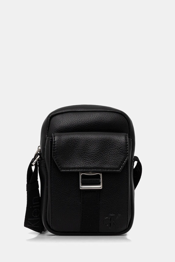 Calvin Klein saszetka męska z imitacji skóry nie mieści A4 czarny LV04D3281G