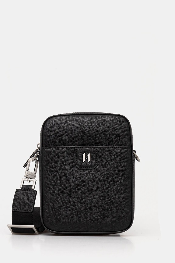 Karl Lagerfeld borsetă de piele K/MONOGRAM uni negru B1M30209