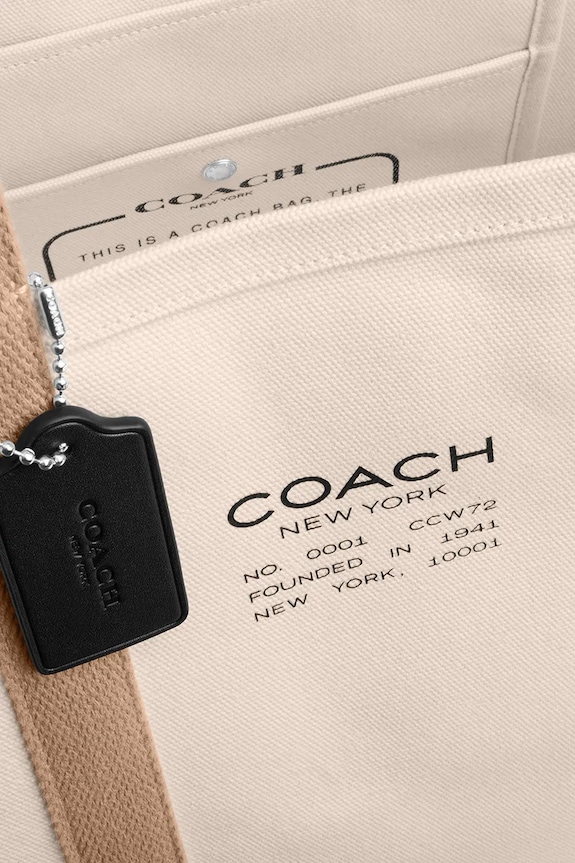 Coach taška bavlněná Utility Tote CCW72 béžová