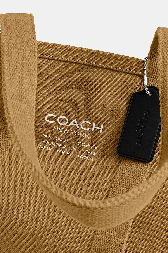Coach τσάντα βαμβακερή Utility Tote CCW72 καφέ