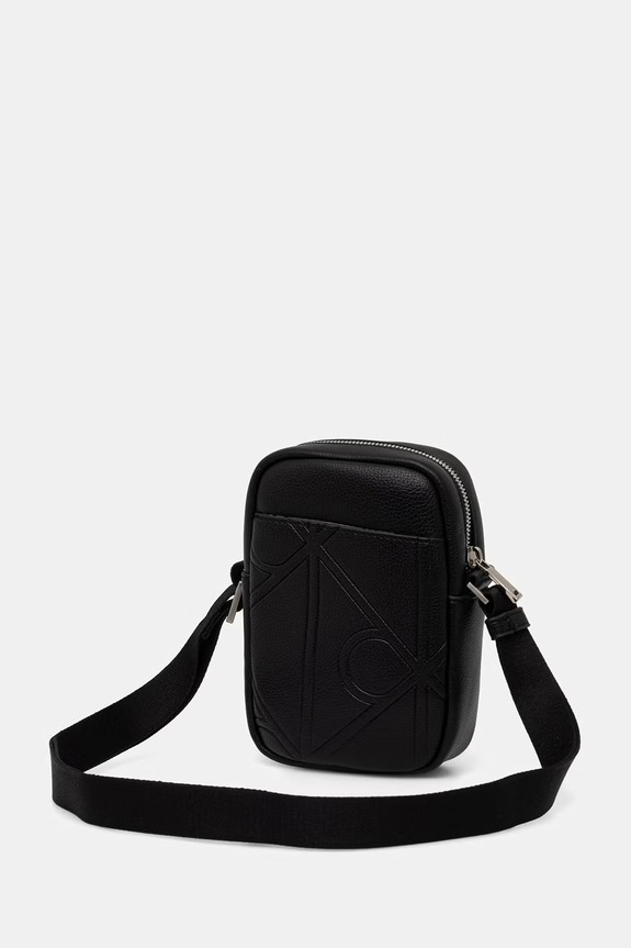Akcesoria Calvin Klein saszetka damska z imitacji skóry LV04D3371G czarny