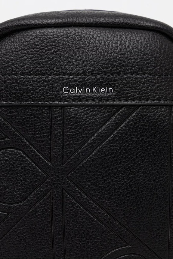 Calvin Klein saszetka damska z imitacji skóry czarny LV04D3371G