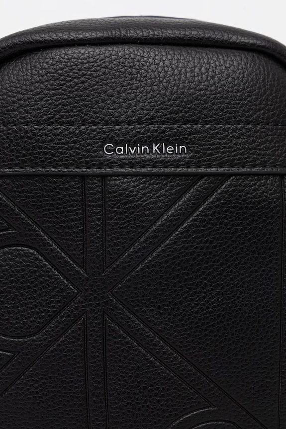 Calvin Klein saszetka damska z imitacji skóry czarny LV04D3371G