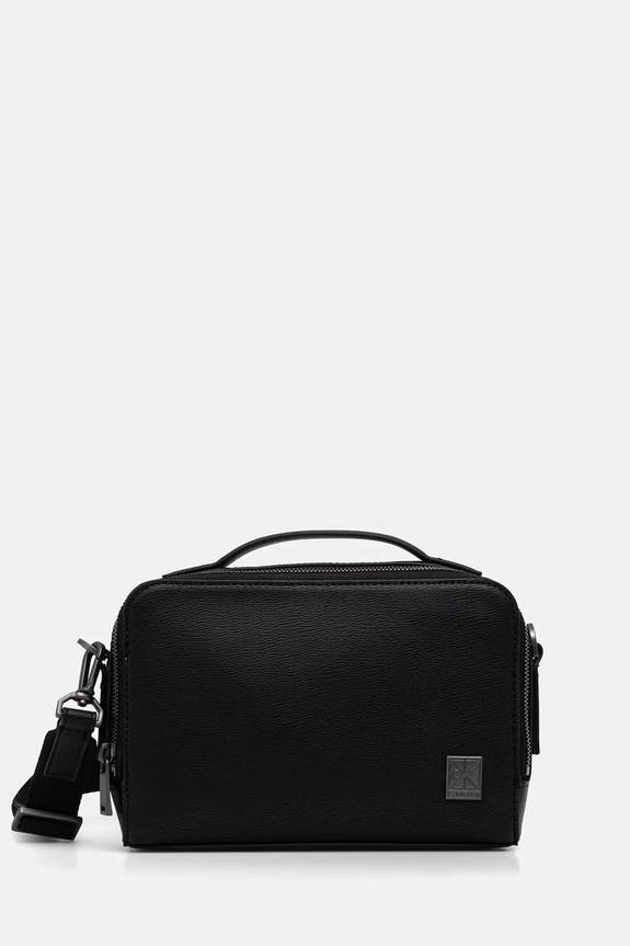 Calvin Klein saszetka męska z imitacji skóry czarny LV04D3291G