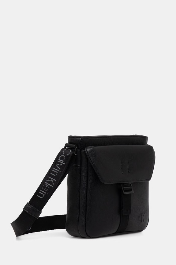 Calvin Klein saszetka męska z imitacji skóry LV04D3343G czarny SS26