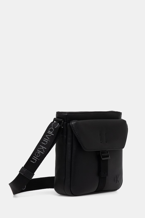 Calvin Klein saszetka męska z imitacji skóry LV04D3343G czarny SS26