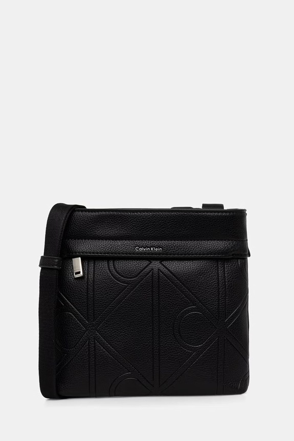 Calvin Klein saszetka męska z imitacji skóry czarny LV04D3370G