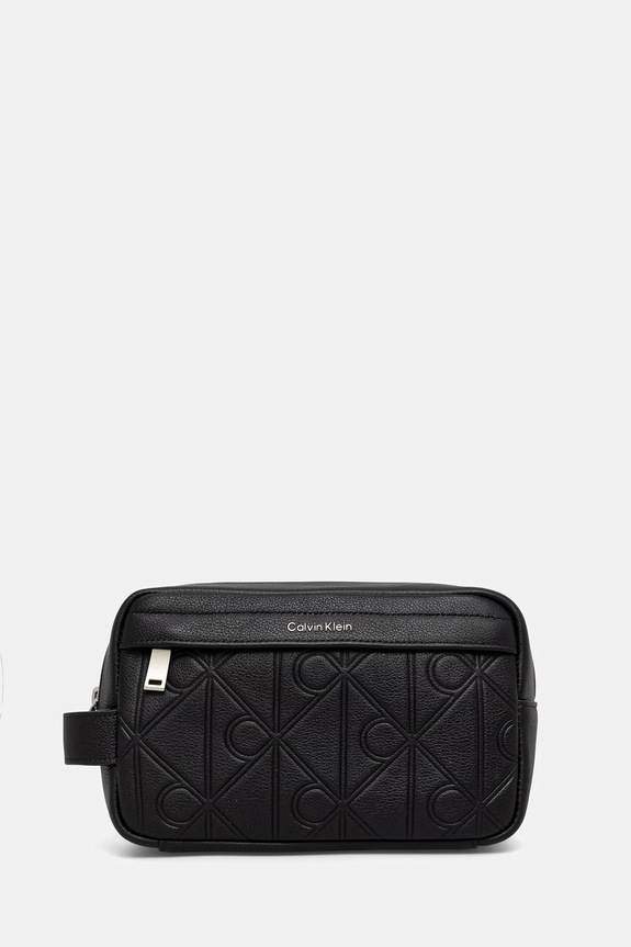 Calvin Klein kozmetická taška pánska kožená čierna LV04D1179G