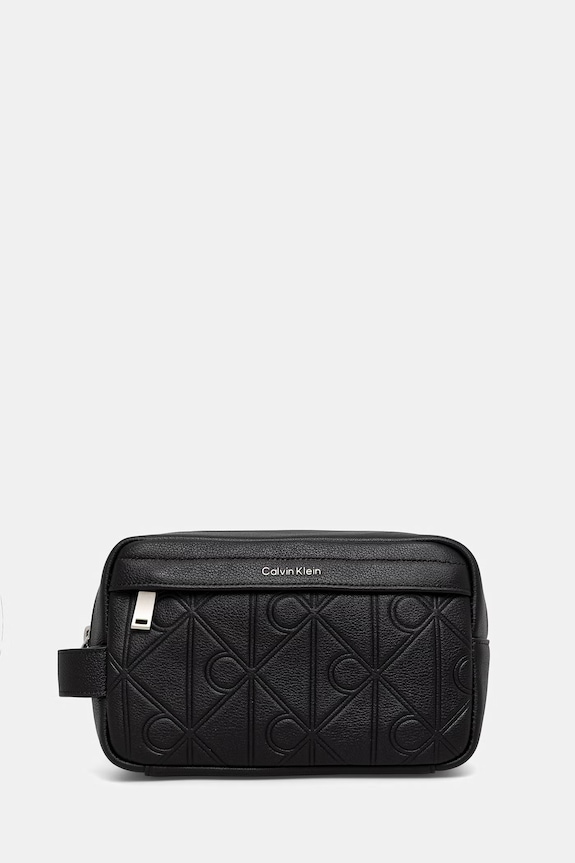 Calvin Klein kozmetická taška pánska kožená čierna LV04D1179G