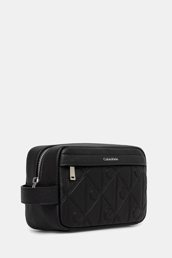 Calvin Klein kozmetická taška pánska kožená LV04D1179G čierna SS26