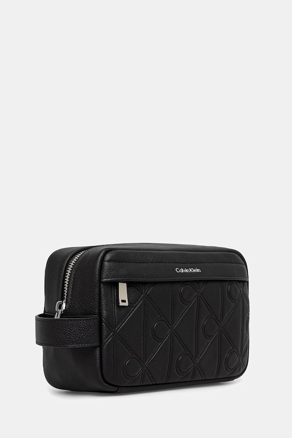 Calvin Klein kozmetická taška pánska kožená LV04D1179G čierna SS26