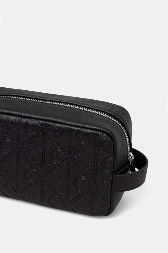 Doplnky Calvin Klein kozmetická taška pánska kožená LV04D1179G čierna