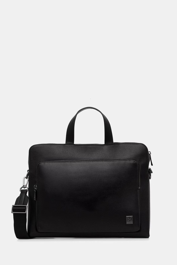 Calvin Klein aktówka męska z imitacji skóry czarny LV04D3290G