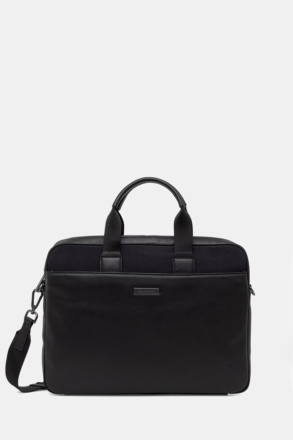 Trussardi torba na laptopa skóra licowa czarny Z768E006469N