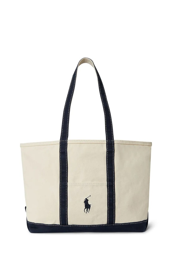 Polo Ralph Lauren тканевая сумка для мужчин из хлопка бежевый 405P02124