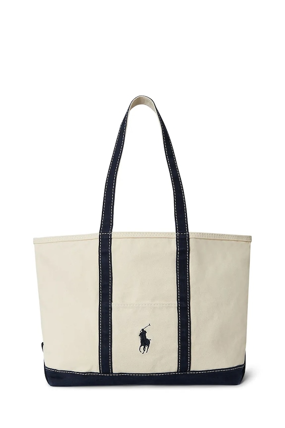 Polo Ralph Lauren тканинна сумка чоловіча бавовняна бежевий 405P02124