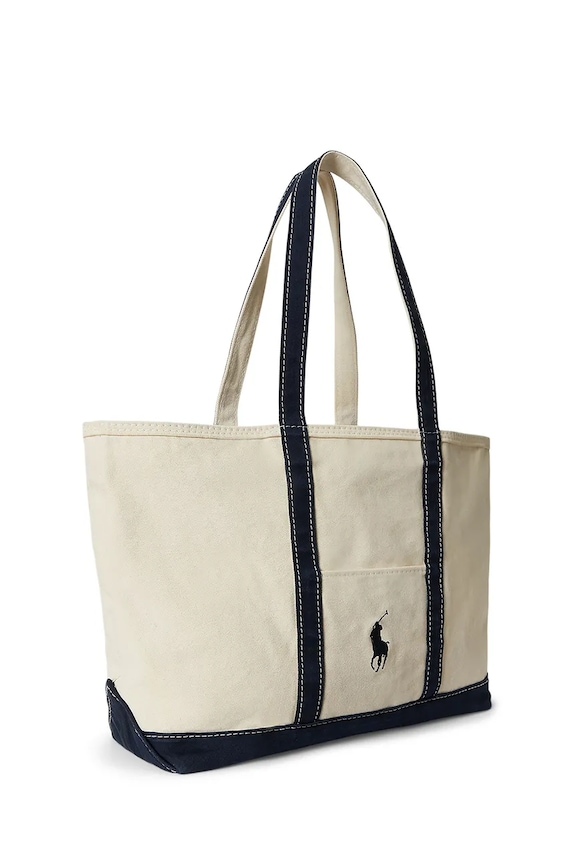 Аксесуари Polo Ralph Lauren тканинна сумка чоловіча бавовняна 405P02124 бежевий