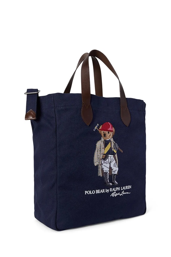 Akcesoria Polo Ralph Lauren torba materiałowa męska bawełniana 405P08098 granatowy