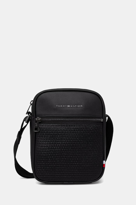 Tommy Hilfiger saszetka na ramię męska z imitacji skóry czarny AM0AM14095