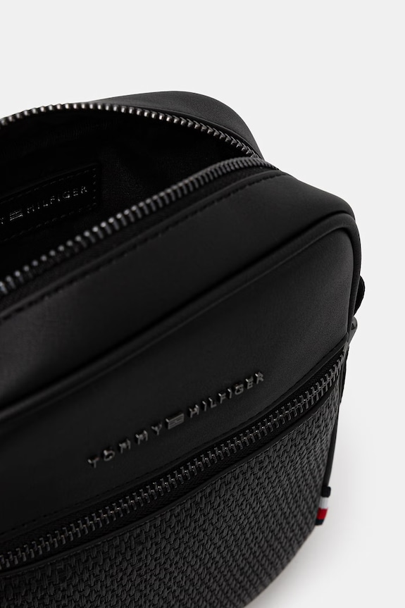 Tommy Hilfiger saszetka na ramię męska z imitacji skóry AM0AM14095 czarny