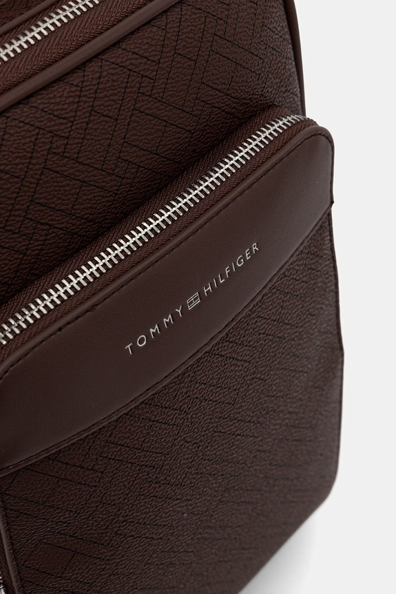 Tommy Hilfiger Σακίδιο ανδρικό από απομίμηση δέρματος καφέ AM0AM14140