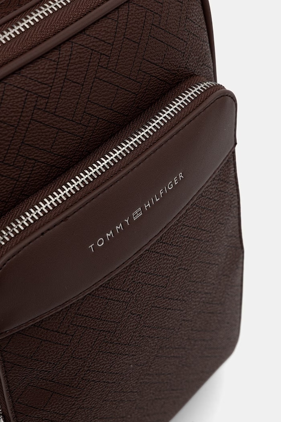 Tommy Hilfiger Σακίδιο ανδρικό από απομίμηση δέρματος καφέ AM0AM14140