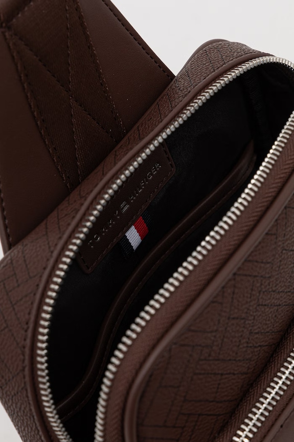 Tommy Hilfiger Σακίδιο ανδρικό από απομίμηση δέρματος AM0AM14140 καφέ