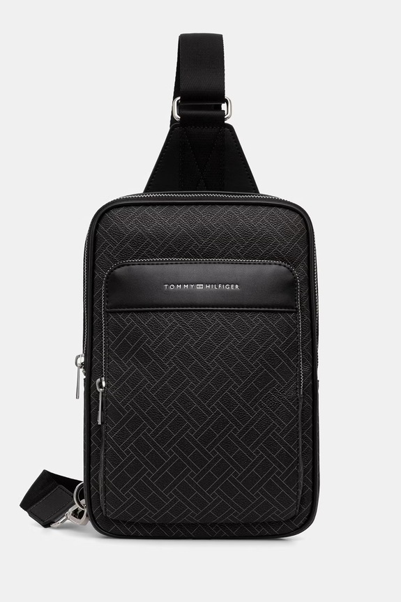 Tommy Hilfiger Σακίδιο ανδρικό από απομίμηση δέρματος μαύρο AM0AM14140