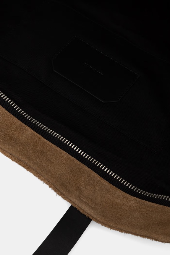 Torba od brušene kože AllSaints HAVEN M019XE zlatna