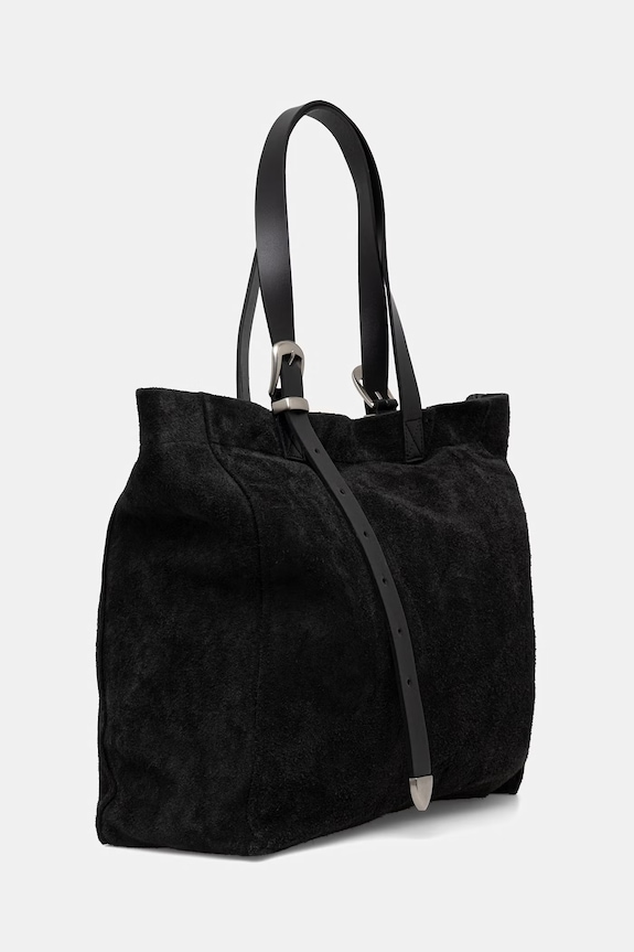 Torba od brušene kože AllSaints HAVEN M186XD crna SS26