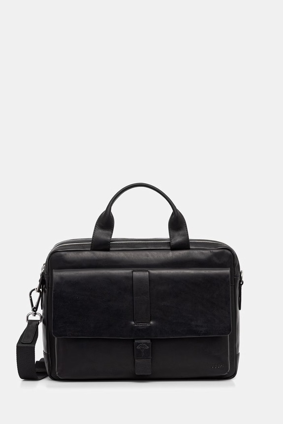 Δερμάτινη τσάντα Joop! Loreto Pandion λείο δέρμα μαύρο 4140003463