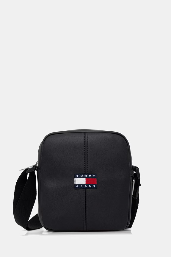 Tommy Jeans taška cez rameno pánska z imitácie kože čierna AM0AM14292