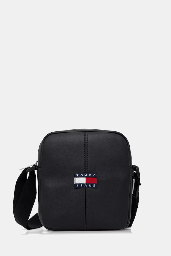 Tommy Jeans taška cez rameno pánska z imitácie kože čierna AM0AM14292