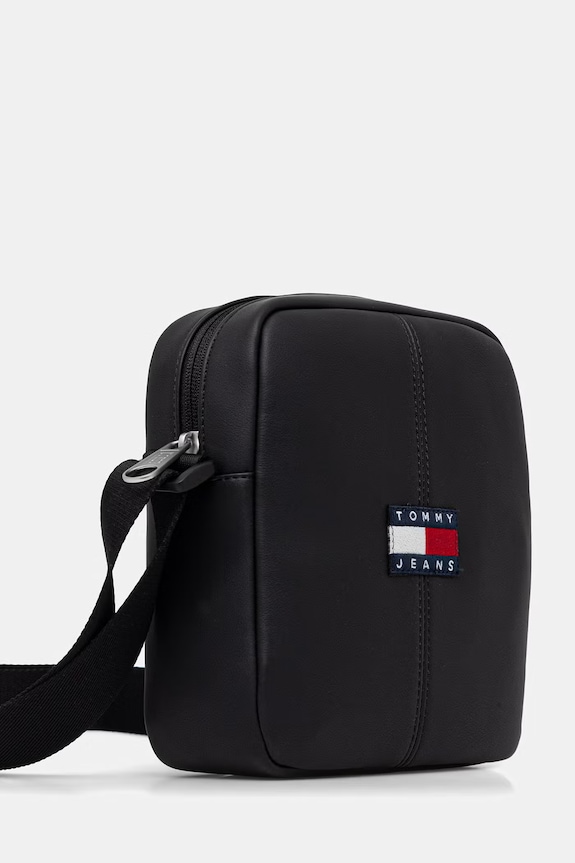 Tommy Jeans taška cez rameno pánska z imitácie kože AM0AM14292 čierna SS26