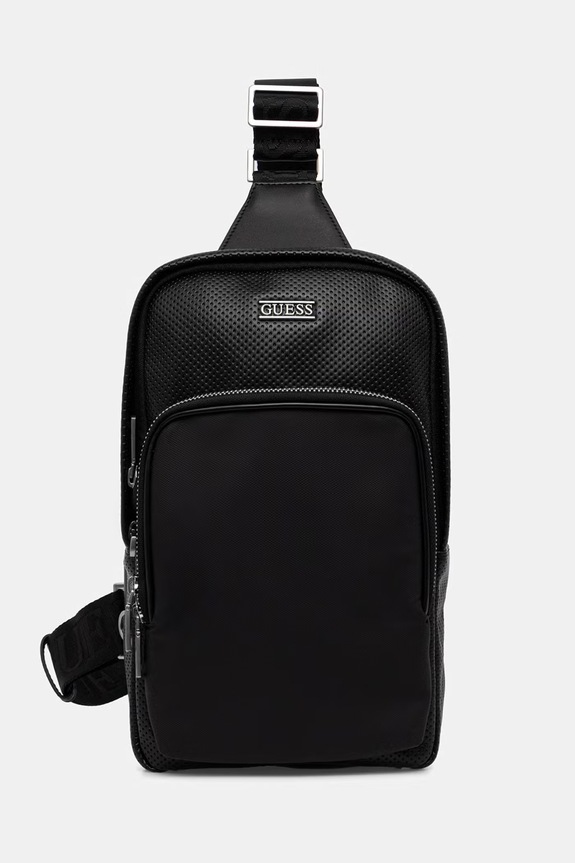 Guess plecak męski z imitacji skóry BOSTON czarny HMBOSP.P6226