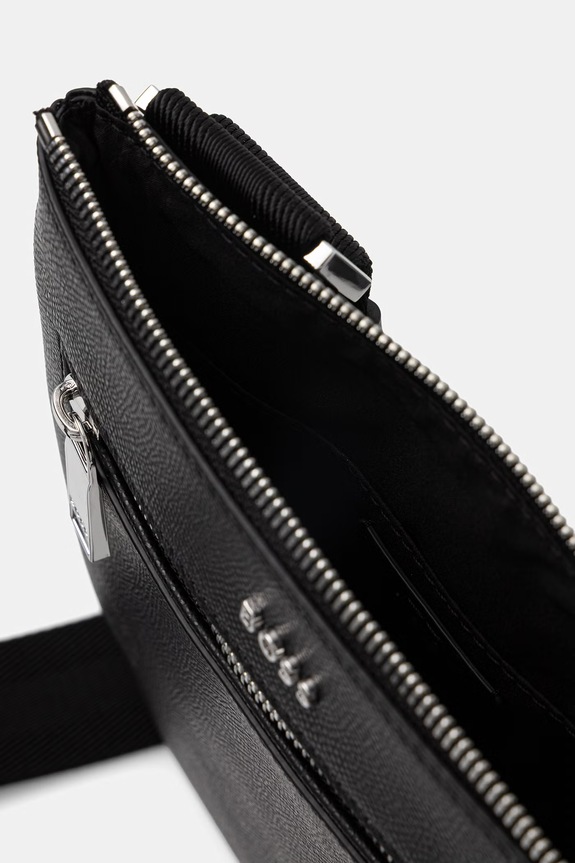 BOSS borsetă de umăr pentru bărbați, din piele 50558444 negru