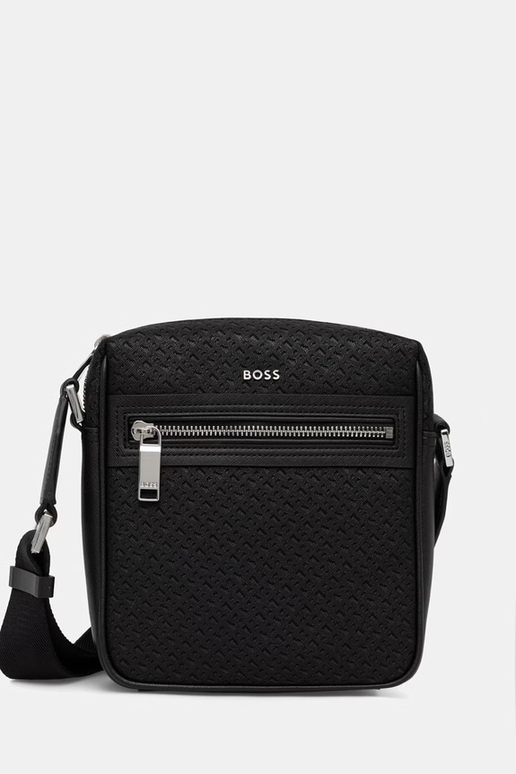 BOSS saszetka na ramię męska z imitacji skóry czarny 50563718