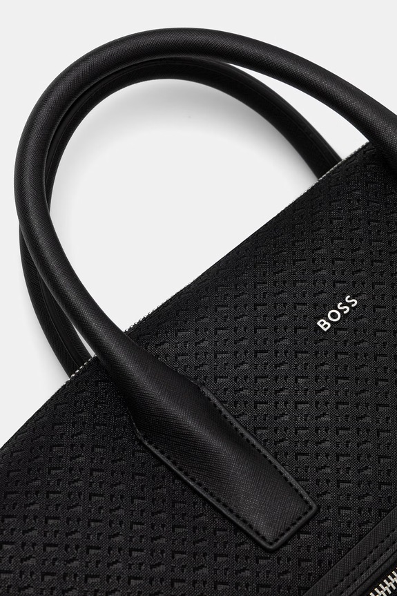BOSS torba na laptopa męska skórzana czarny 50563721