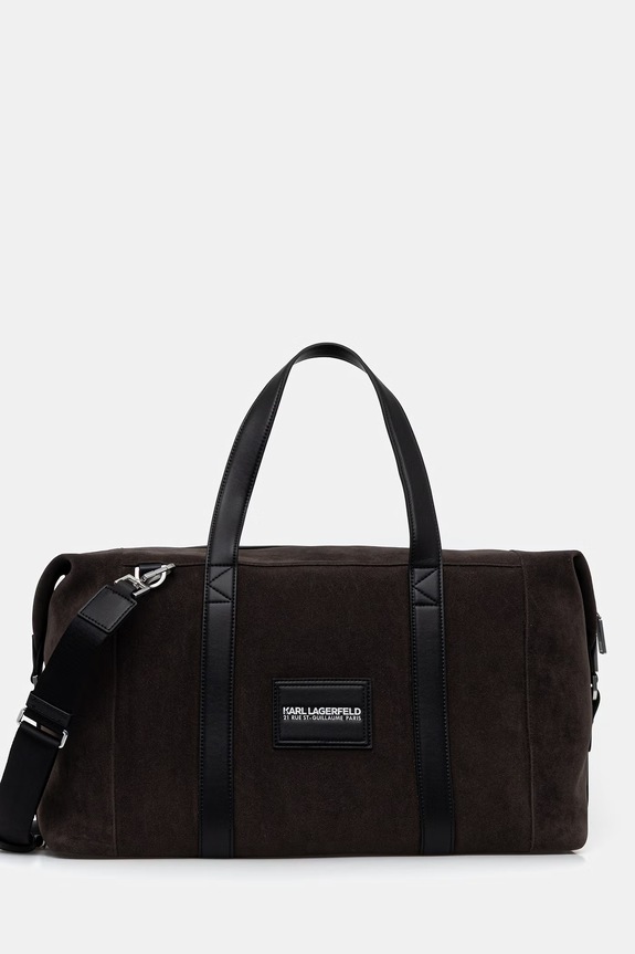 Karl Lagerfeld torba męska z imitacji zamszu brązowy B2M30198