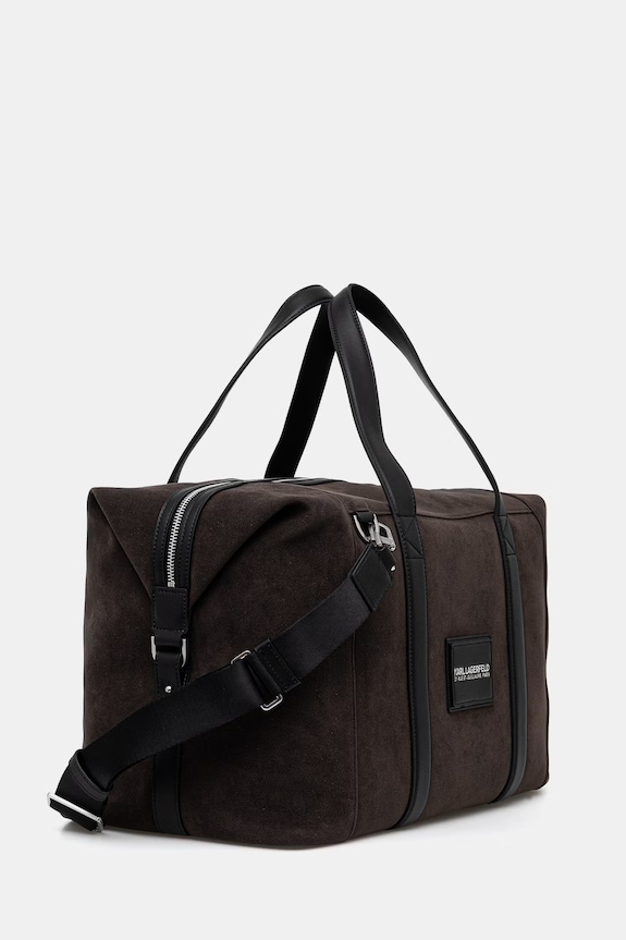 Karl Lagerfeld torba męska z imitacji zamszu B2M30198 brązowy SS26
