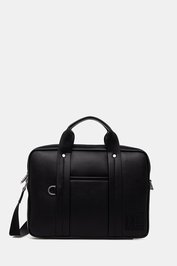 Karl Lagerfeld aktówka męska z imitacji skóry czarny B2M30191