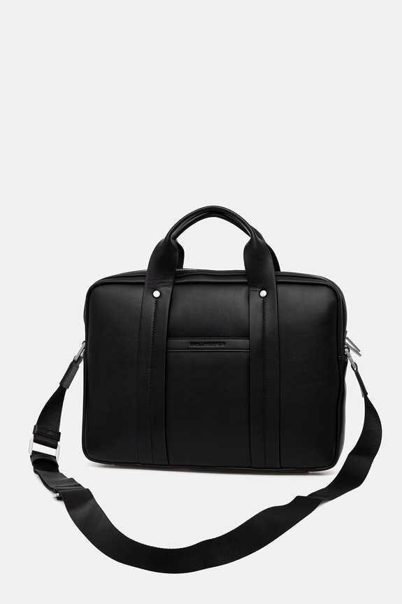 Karl Lagerfeld aktówka męska z imitacji skóry czarny B2M30191