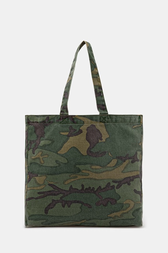 Needles borsa in cotone stampa all-over verde SX069