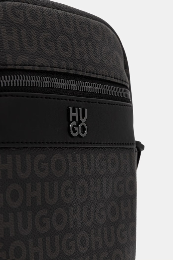 HUGO Чанта през рамо мъжка от имитация на кожа Quantic черен 50564307